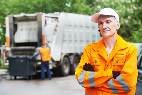 Various types of construction waste materials